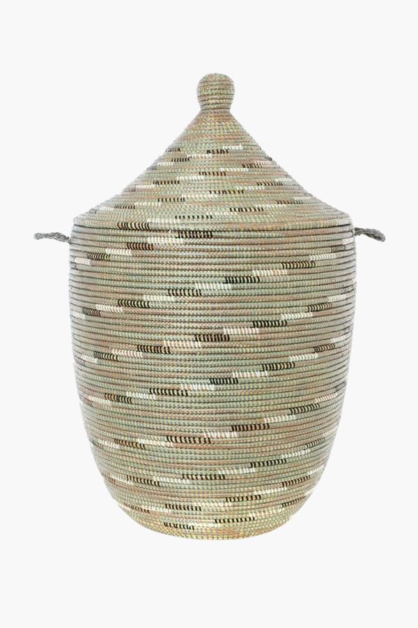 Large Silver Swirl Laundry Hamper Basket Hampers Swahili African Modern 