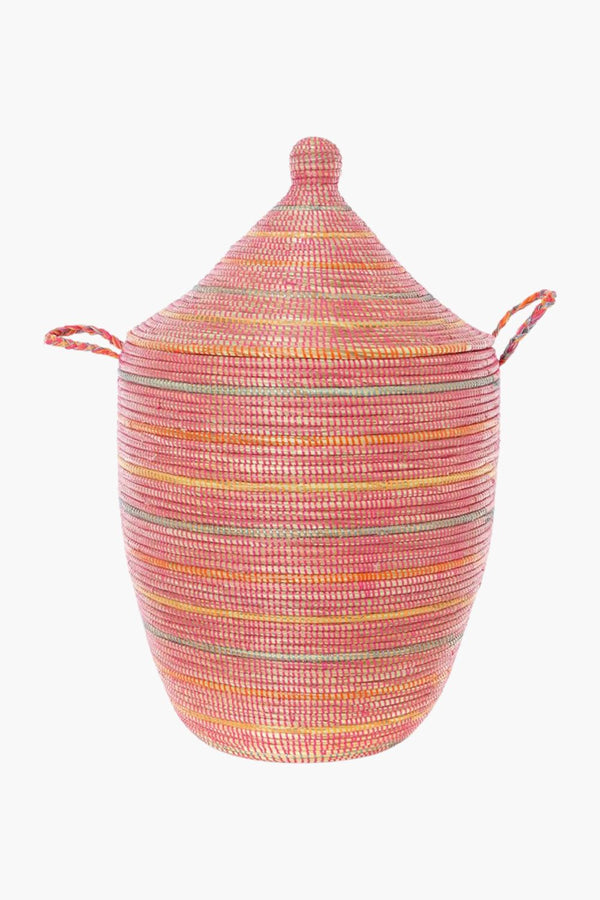 Large Sunrise Stripes Laundry Hamper Basket Hampers Swahili African Modern 