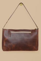 Leather Laptop Shoulder Bag Messenger Bags Purse & Clutch Chestnut 