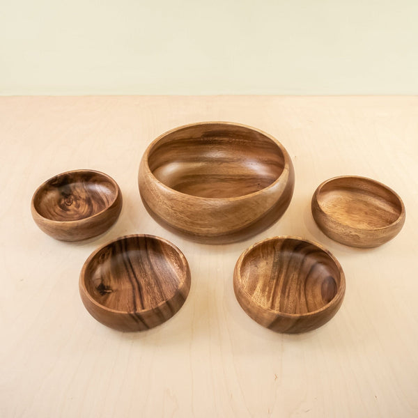 LIKHÂ Acacia Calabash Bowls, set of 1 large + 4 small bowls | LIKHÂ Bowls LIKHÂ 