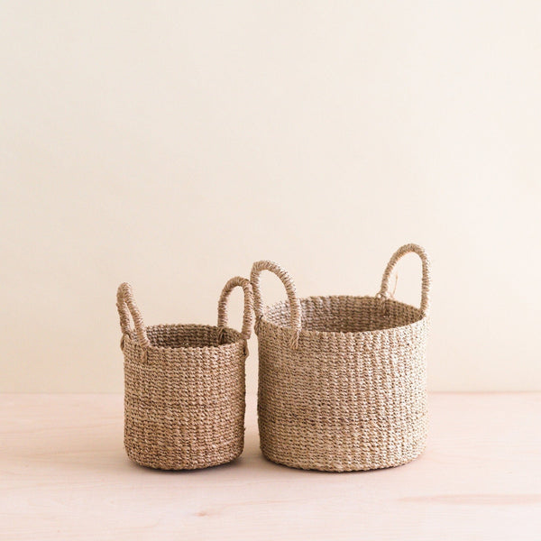LIKHÂ Natural Tabletop Mini Basket with Handle Set of 2 - Weave Baskets | LIKHÂ Baskets LIKHÂ 