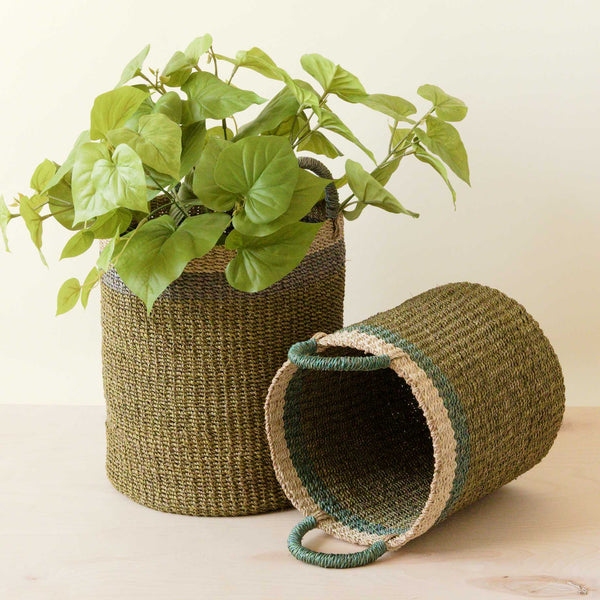 LIKHÂ Olive Baskets with Handle, set of 2 - Natural Baskets | LIKHÂ LIKHÂ 