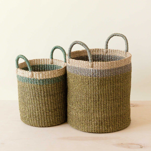 LIKHÂ Olive Baskets with Handle, set of 2 - Natural Baskets | LIKHÂ LIKHÂ 