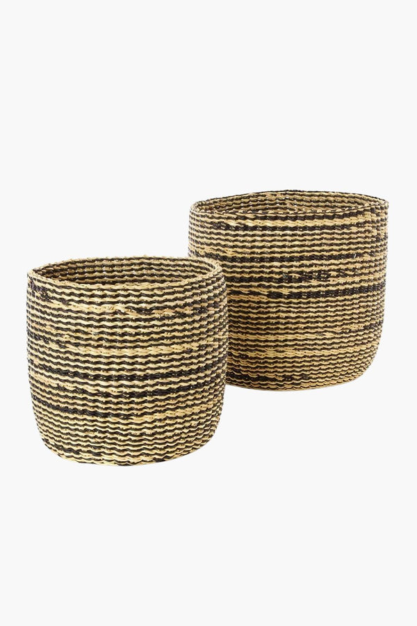 Marled Elephant Grass Nesting Basket Set Baskets Swahili African Modern 