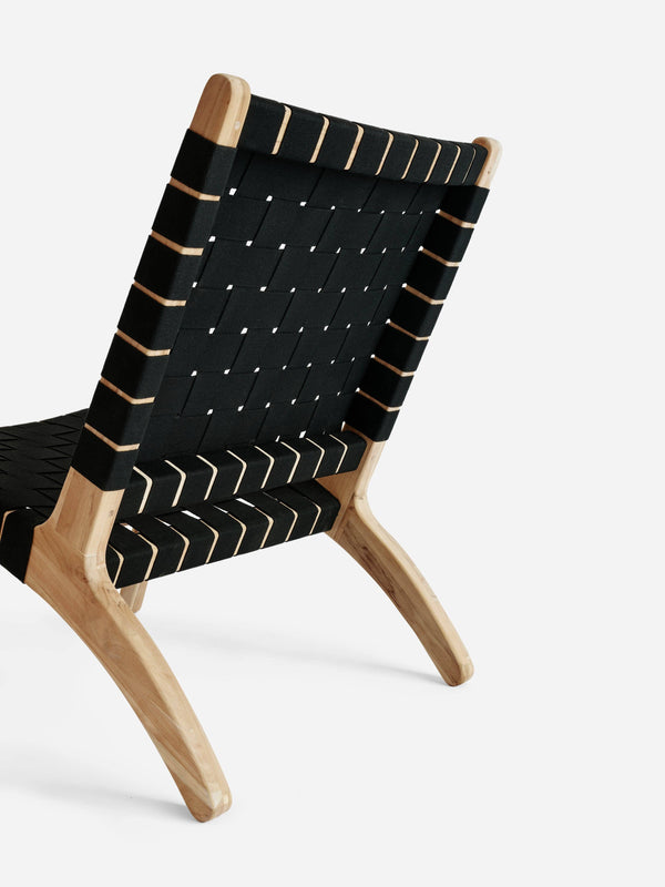 Masaya Lounge Chair | Black Outdoor Straps Lounge Chair MasayaCo 