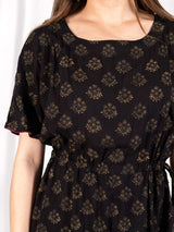 Mata Traders Aimee Maxi Dress Floral Stamp Black Dresses Mata Traders 