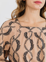 Mata Traders Alexis Long Sleeve Mini Dress - Vine Twist Sand Dresses Mata Traders 