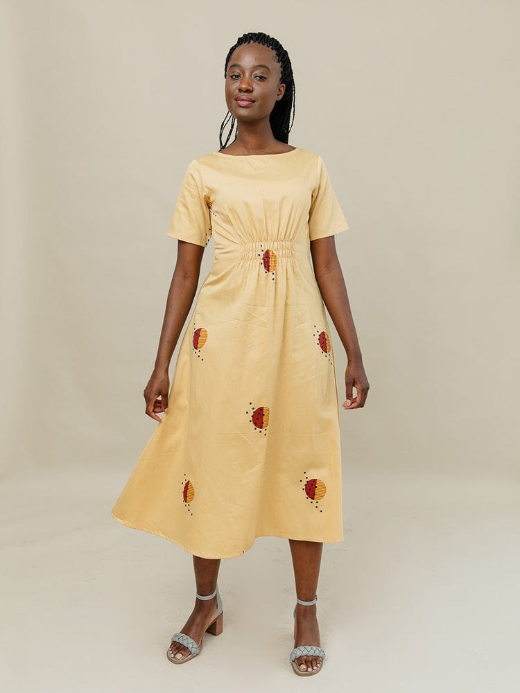 Mata Traders Artsy Traveler Midi Dress - Honeycomb Dresses Mata Traders 