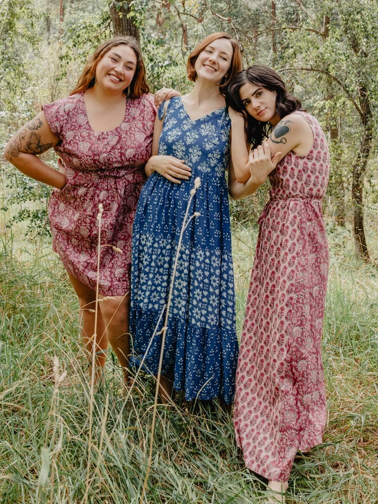 Mata Traders Lorelei Tiered Dress - Indigo Trio Dresses Mata Traders 
