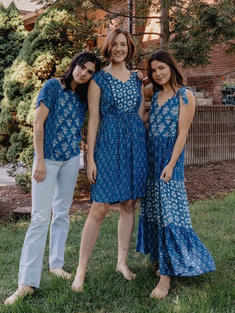 Mata Traders Lorelei Tiered Dress - Indigo Trio Dresses Mata Traders 