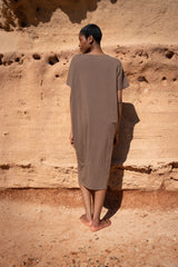 Mien Kai Relaxed Organic Cotton Midi Dress - Dark Umber DRESS Mien 