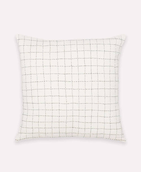 Mini Grid-Stitch Throw Pillow - Bone Pillows Anchal 
