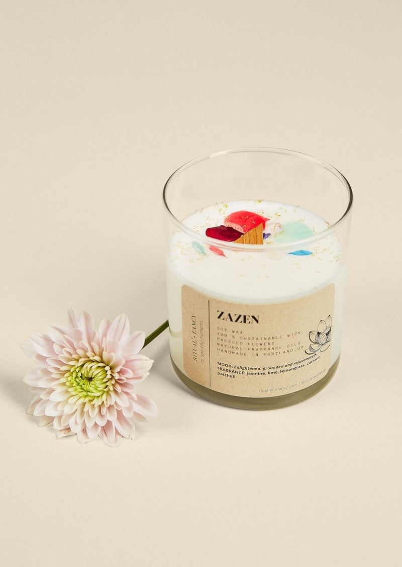 Natural Flower Petal Glass Tumbler Candle - 12 oz