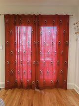 Nazar Coral Rust Curtain Panel Curtains Ichcha 