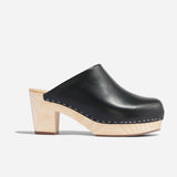 Nisolo All-Day Heeled Clog Black Women's Leather Clog Nisolo 