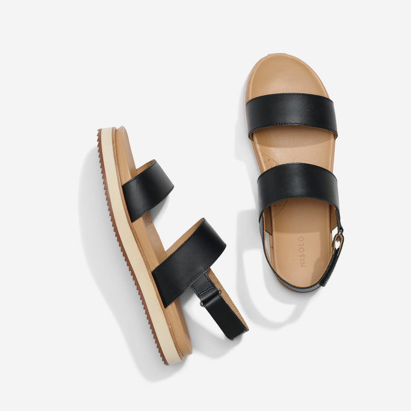 Nisolo Go-To Flatform Sandal 2.0 Black Women's Leather Sandal Nisolo 