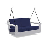 Nisswa Recycled Outdoor Porch Swing Outdoor Seating Loll Designs Driftwood Canvas Navy 