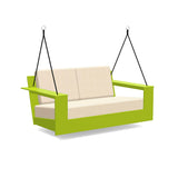 Nisswa Recycled Outdoor Porch Swing Outdoor Seating Loll Designs Leaf Green Canvas Flax 