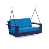 Nisswa Recycled Outdoor Porch Swing Outdoor Seating Loll Designs Navy Blue Canvas Regatta Blue 