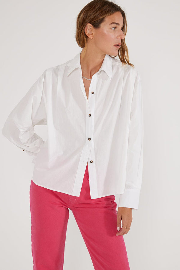 Oceane Pleated Shirt - Cloud White shirt ÉTICA 