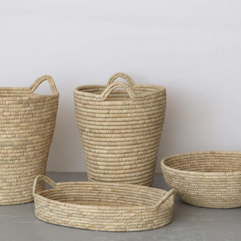 Palm Leaf Jumbo Woven Bowl Baskets Will & Atlas 