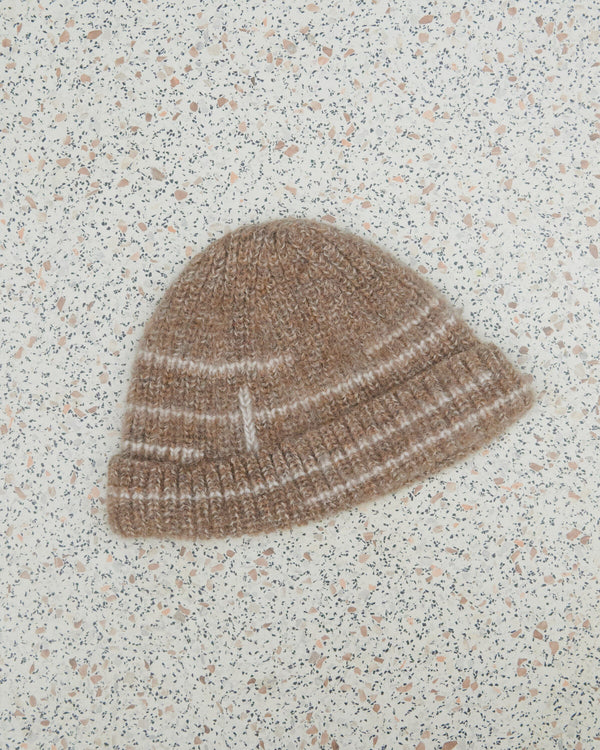 Rastu Alpaca Wool Beanie Hats + Visors The Knotty Ones Buckwheat and Off White One Size 