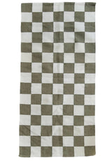 Rustic Checkered Handwoven Area Rug Rugs Mumo Toronto Olive Green 2' x 3' 
