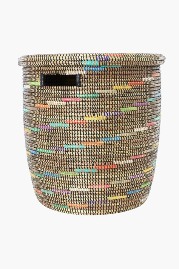 Sable Swirl Flat Lid Storage Basket Hampers Swahili African Modern 