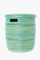 Seaside Stripes Flat Lid Storage Basket Hampers Swahili African Modern 