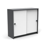 Slider Cabinet Outdoor Storage Loll Designs Charcoal Gray Cloud White 