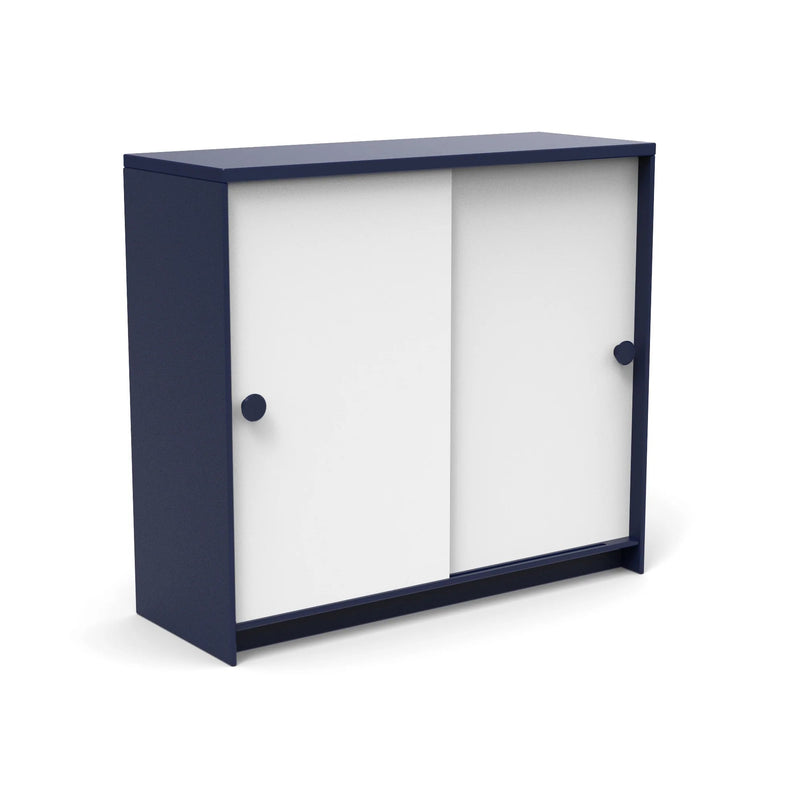 Slider Cabinet Outdoor Storage Loll Designs Navy Blue Cloud White 