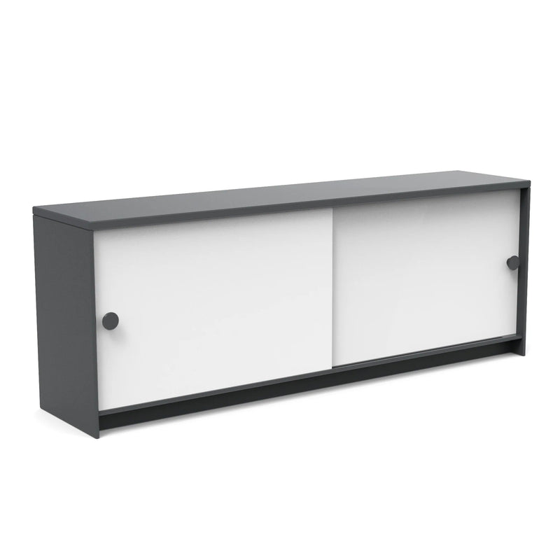 Slider Console Outdoor Storage Loll Designs Charcoal Gray Cloud White 
