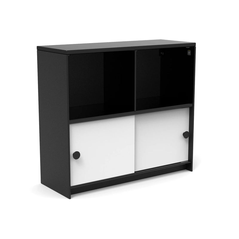 Slider Cubby Cabinet Outdoor Storage Loll Designs Black Cloud White 