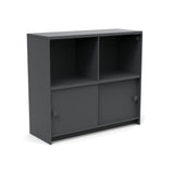 Slider Cubby Cabinet Outdoor Storage Loll Designs Charcoal Gray Monochromatic 