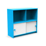 Slider Cubby Cabinet Outdoor Storage Loll Designs Sky Blue Cloud White 