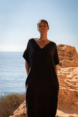 Soiree Silky Cupro Midi Dress Dresses Mien True Black XS 