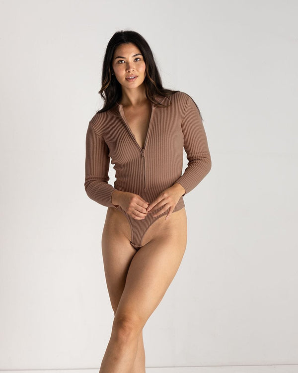Soluna Collective Knit Zip-Up Bodysuit | XS-3X - Available 11/20 Clothing Soluna Collective 