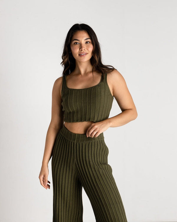 Soluna Collective Olive Knit Tank | XS-3X Clothing Soluna Collective 
