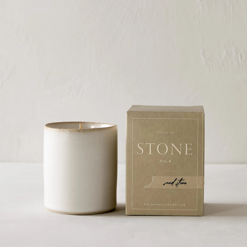 Stoneware Candle Candles Convivial Sandstone 