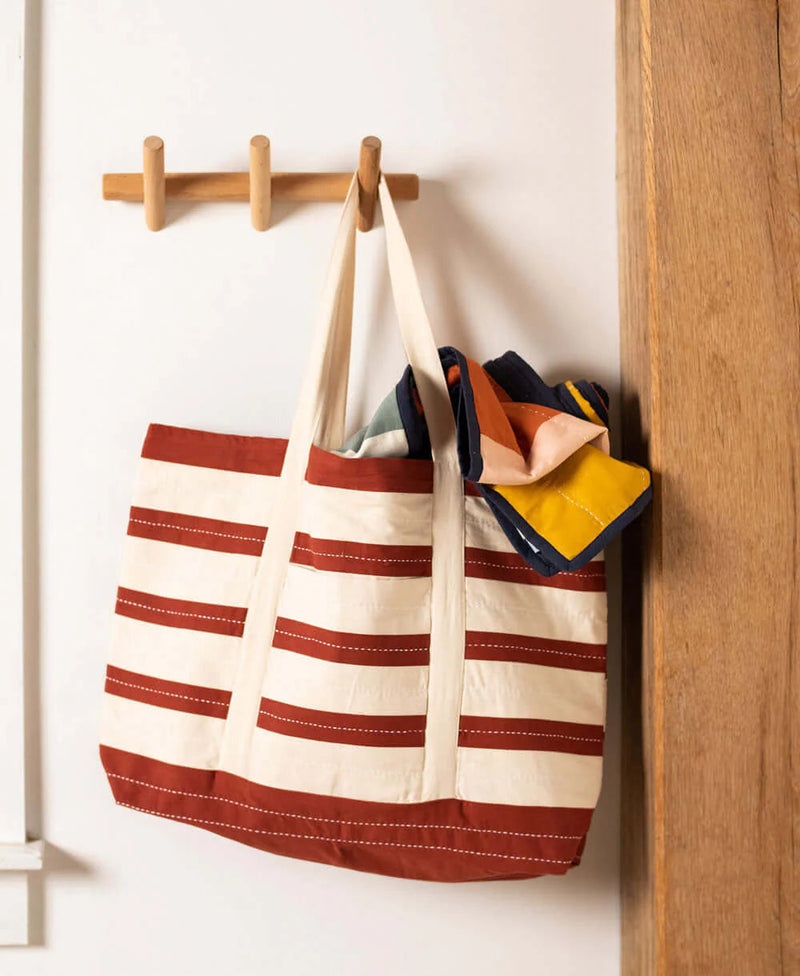 Stripe Canvas Tote Bag Tote Bags Anchal 