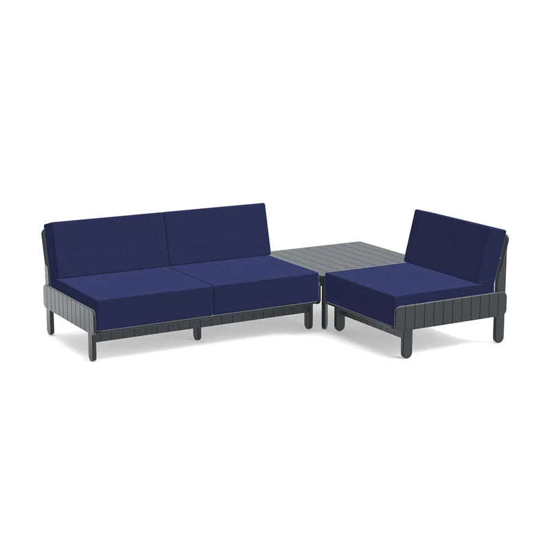 Sunnyside Recycled Outdoor Seating Bundle Outdoor Seating Loll Designs Charcoal Grey Canvas Navy 