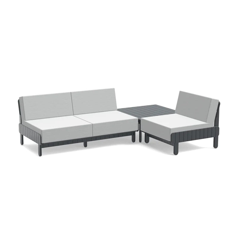 Sunnyside Recycled Outdoor Seating Bundle Outdoor Seating Loll Designs Charcoal Grey Cast Silver 