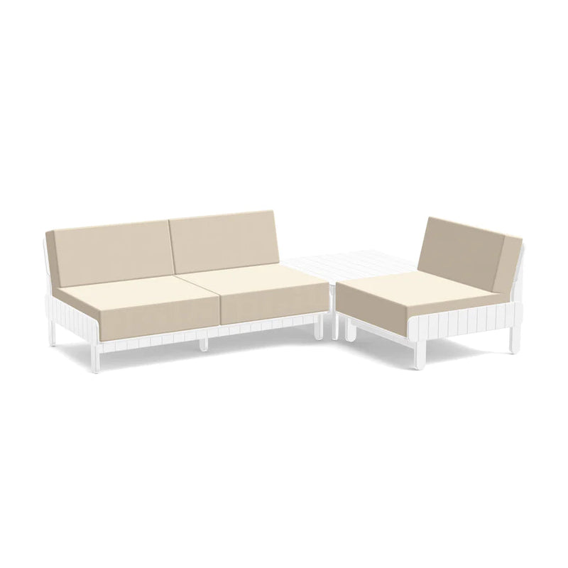 Sunnyside Recycled Outdoor Seating Bundle Outdoor Seating Loll Designs Cloud White Canvas Flax 