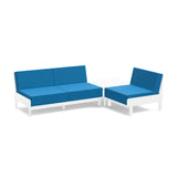 Sunnyside Recycled Outdoor Seating Bundle Outdoor Seating Loll Designs Cloud White Canvas Regatta Blue 