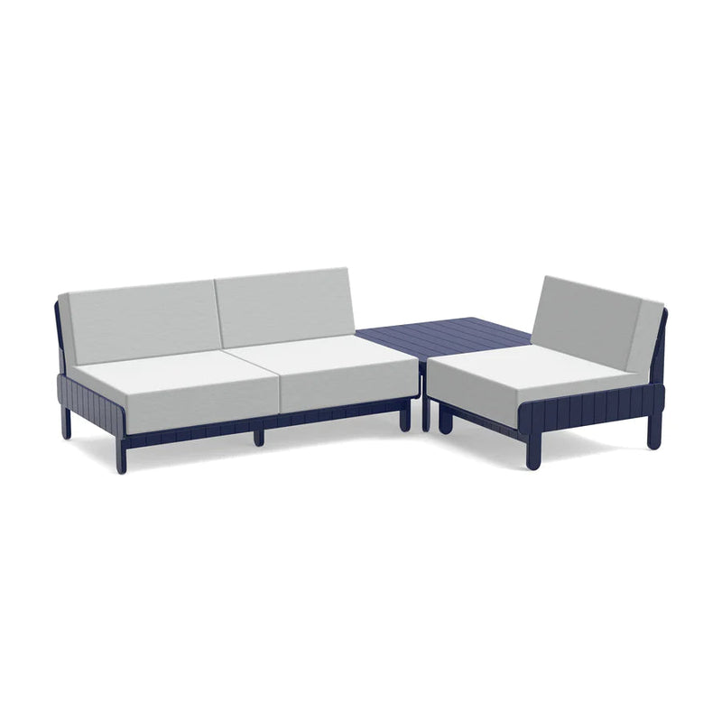 Sunnyside Recycled Outdoor Seating Bundle Outdoor Seating Loll Designs Navy Blue Cast Silver 