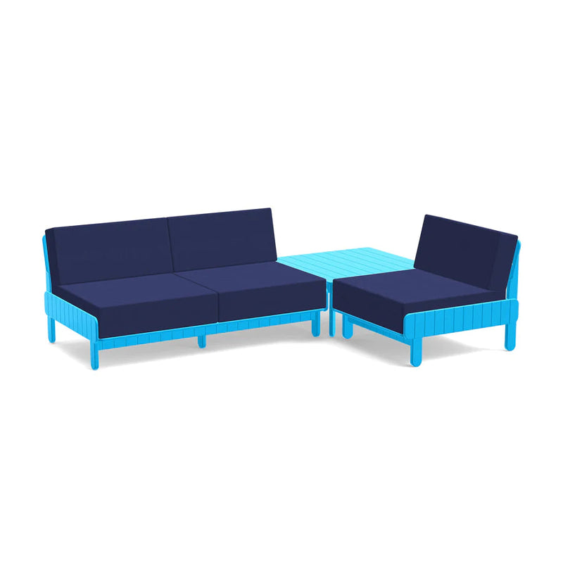Sunnyside Recycled Outdoor Seating Bundle Outdoor Seating Loll Designs Sky Blue Canvas Navy 