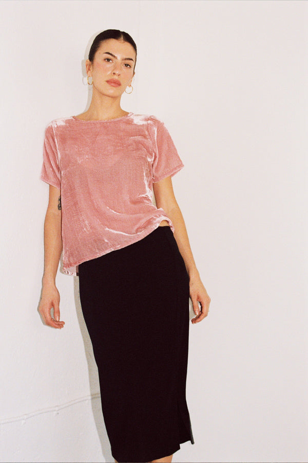 The Velvet Tee Shirts LA Relaxed XS Rose 