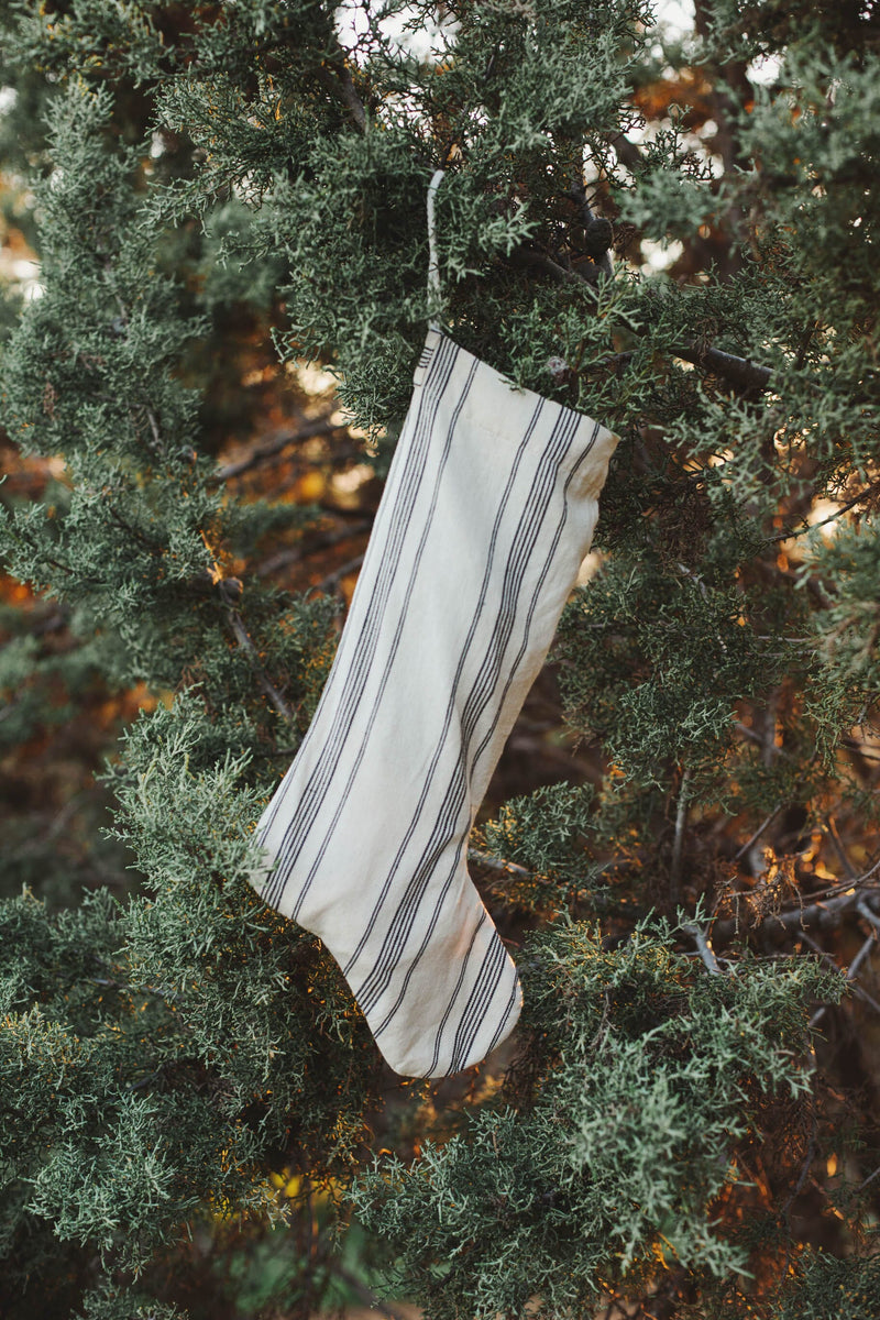 Ticking Stripe Holiday Stocking Stockings Will & Atlas 