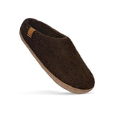 Unisex Wool Slipper with Leather Sole - Mocha Slippers Baabushka 36 