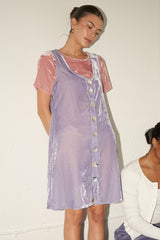 Velvet Pinafore Dress Dresses LA Relaxed XS Lavender 